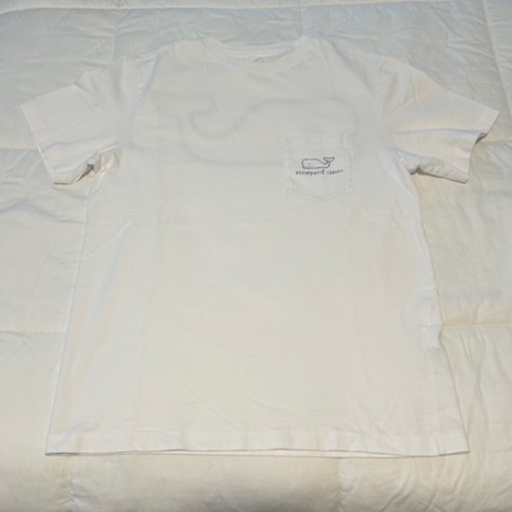 Vineyard Vines Vintage Whale Short-Sleeve Pocket Tee, White Cap, Size XS